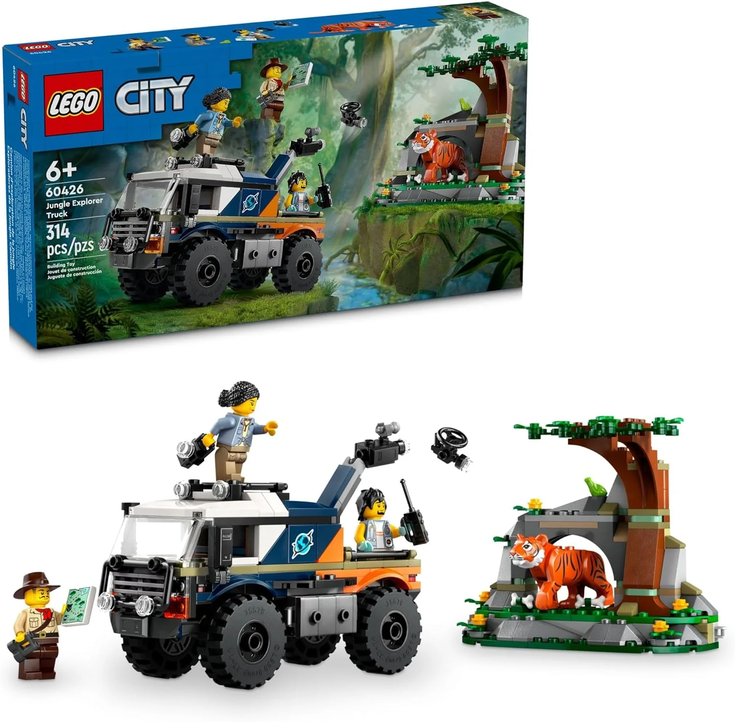 Jungle Explorer Off-Road Truck, Jungle Toy Building Set for Kids