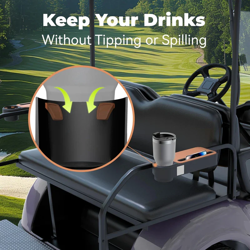 Upgraded Golf Cart Armrest with Cup Holder – Wide Comfort Pad - Image 4