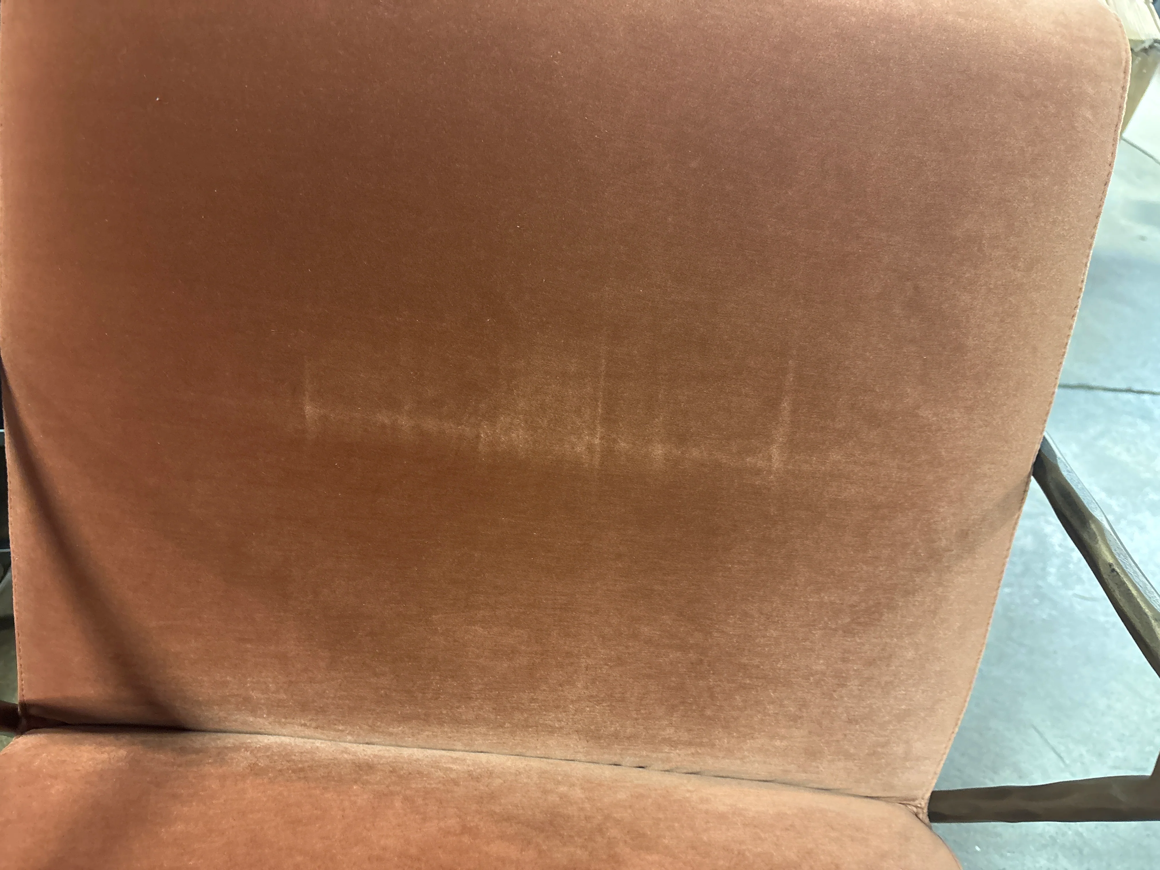 Upholstered Armchair Burnt Orange Velvet SHOWROOM ITEM - Image 4