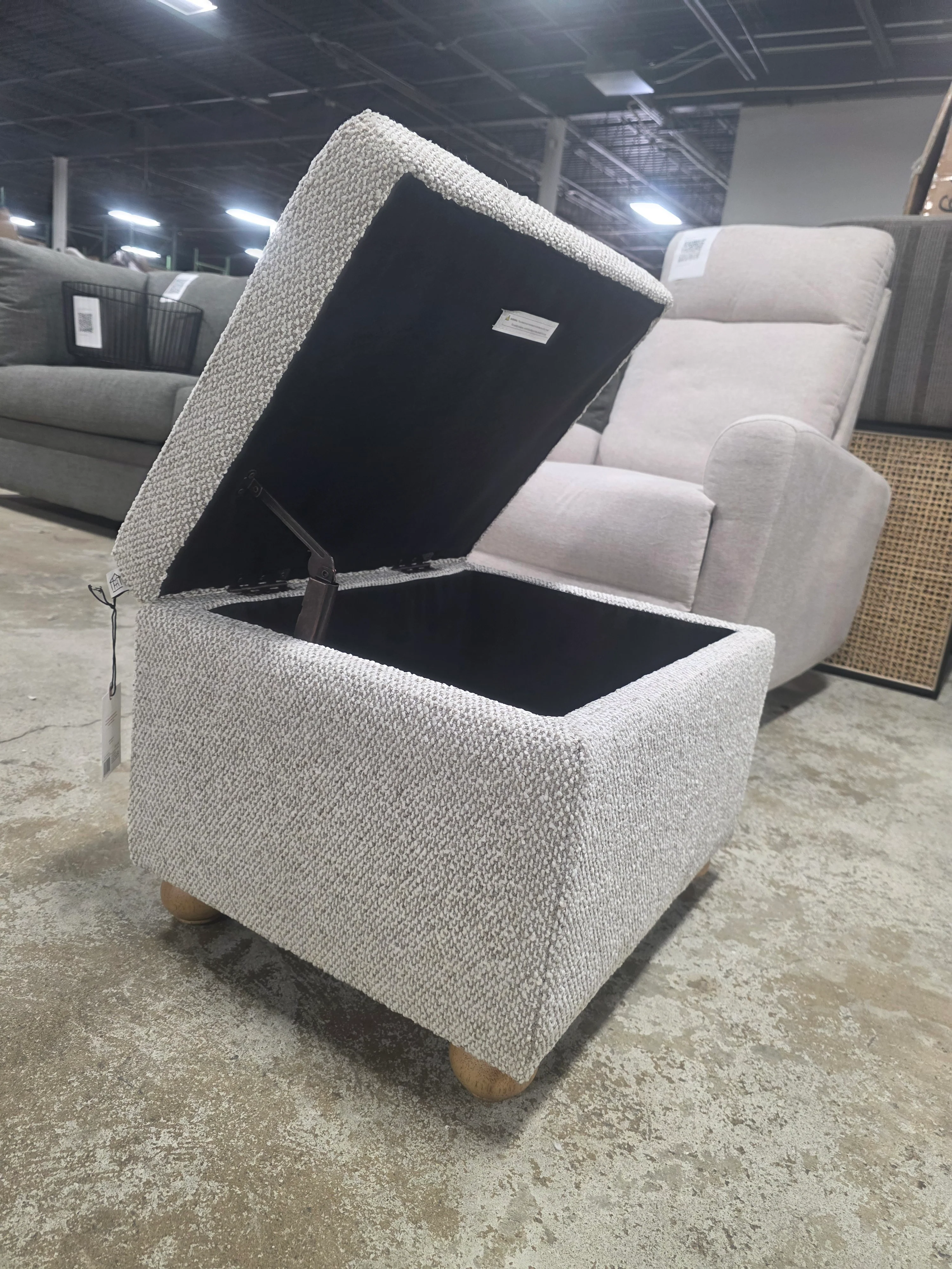 Upholstered Storage Ottoman Natural/Brown - Hearth & Hand™ with Magnolia - SHOWROOM ITEM - Image 3