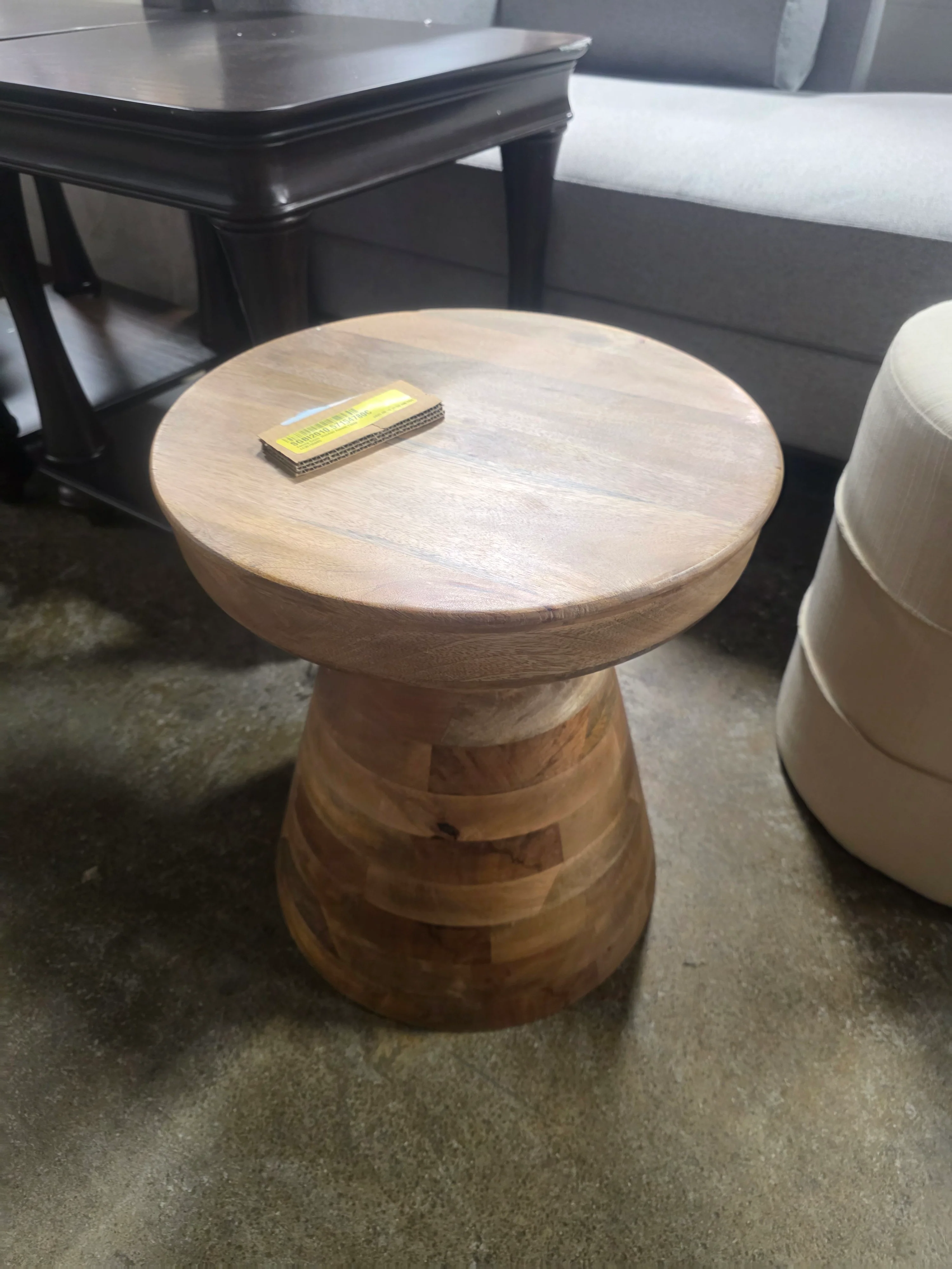 Vanola Round End Table in Solid Wood  - SHOWROOM ITEM - Image 2