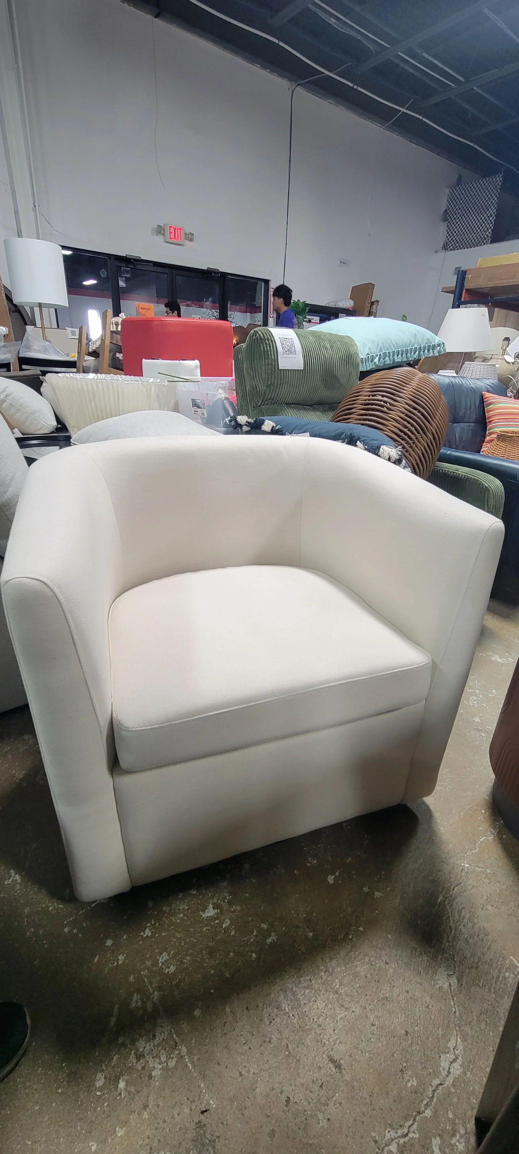 Vernon Upholstered Barrel Swivel Accent Chair - Threshold™ - SHOWROOM ITEM - Image 2