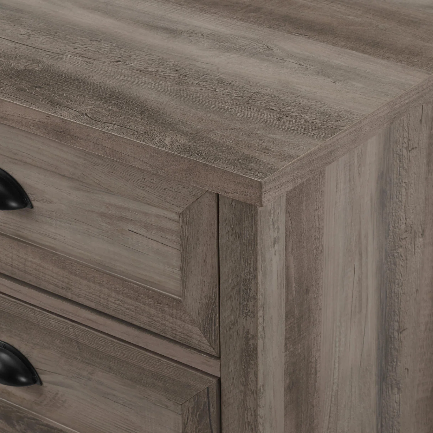 Walker Edison Odette 3 Drawer Nightstand in Grey Wash Finish - Image 4