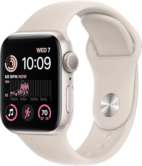 SE (2nd Gen) Smart Watch w/Starlight Aluminum Case & Starlight Sport Band - Image 2