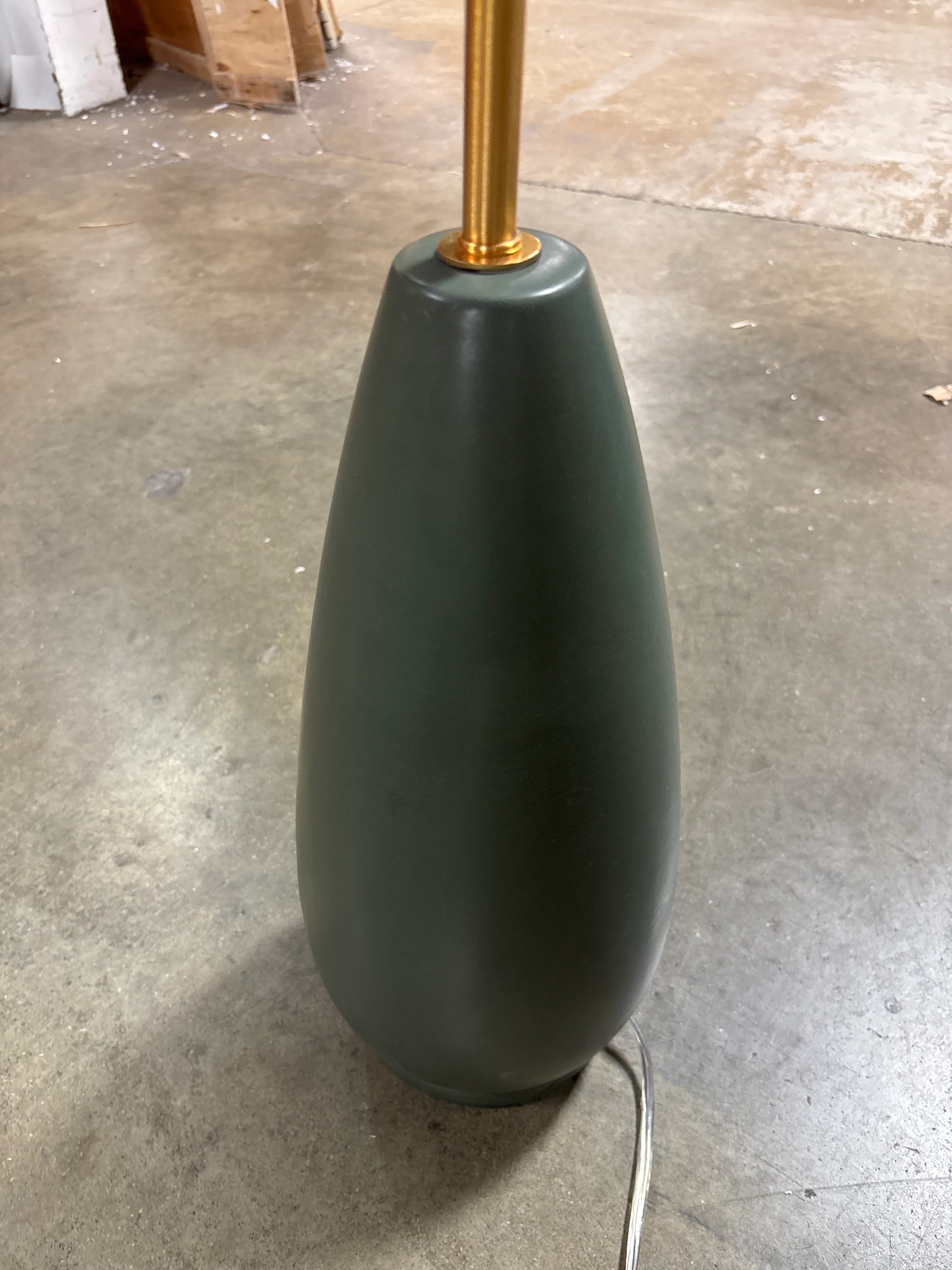 Wavy Shade Collection with Ceramic Base Floor Lamp Green SHOWROOM ITEM - Image 4
