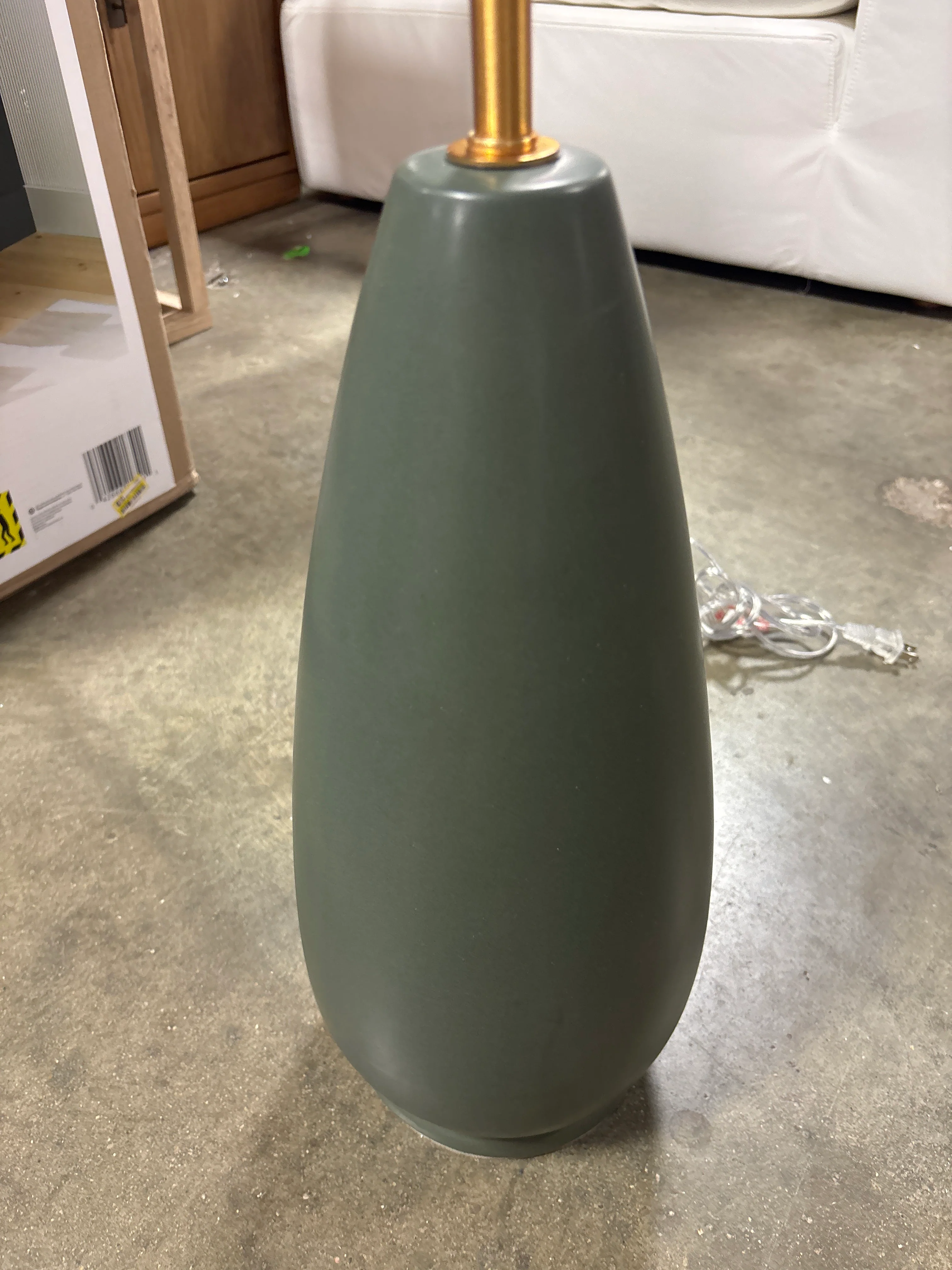 Wavy Shade Collection with Ceramic Base Floor Lamp Green SHOWROOM ITEM - Image 5