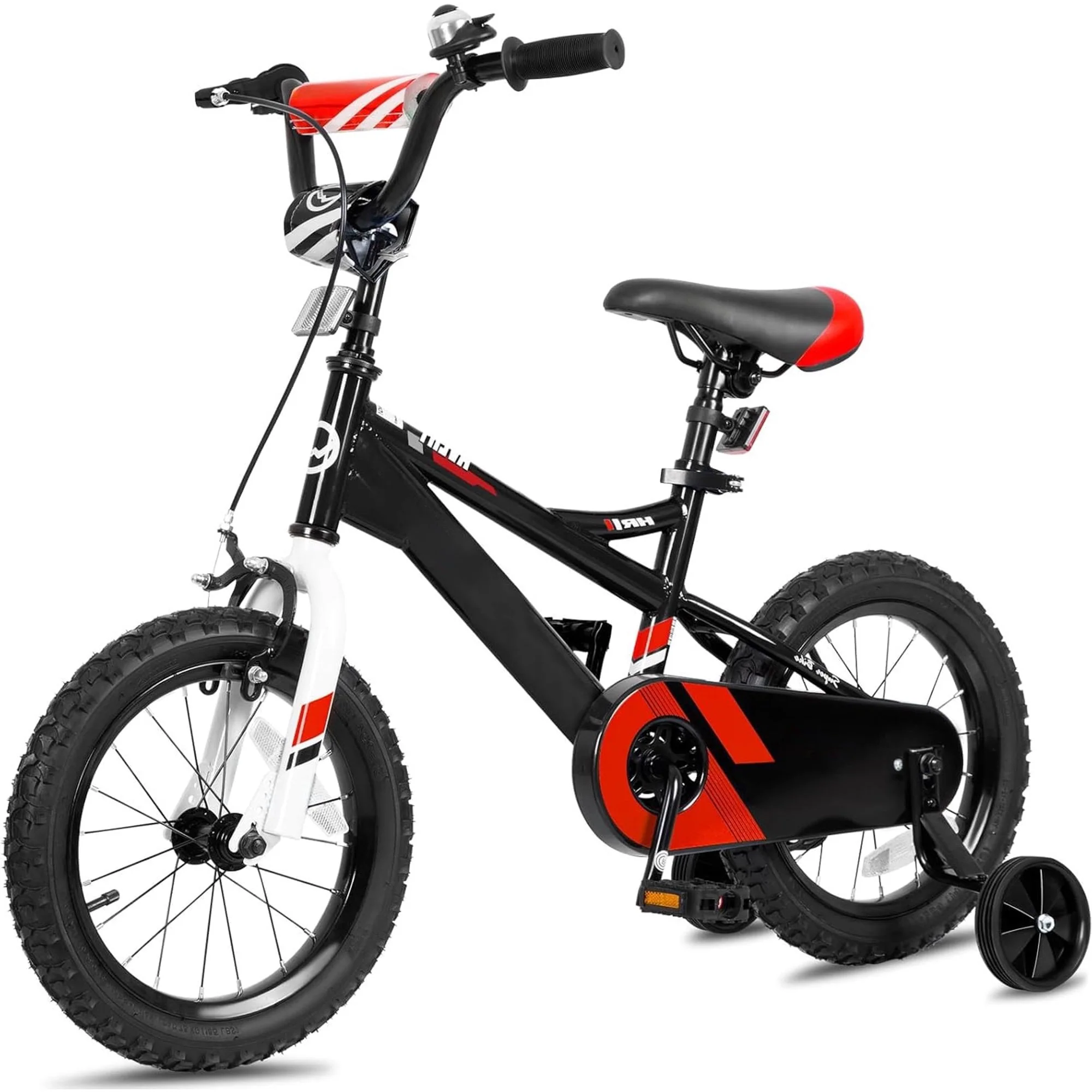 Weize Kids Bike, Children Bicycle for Boy Girl Toddler, Black Carbon Steel Frame Bikes with Adjustable Seat and Training Wheel