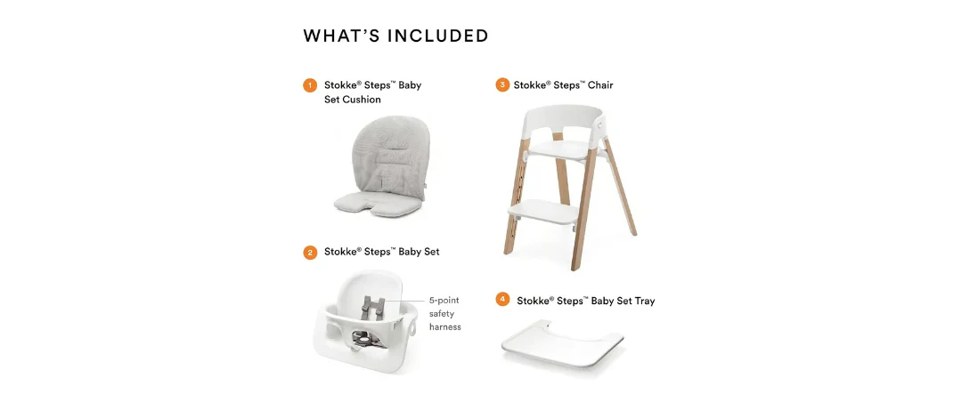 White Seat & Grey Cushion Baby Set 5-in-1 - Image 3