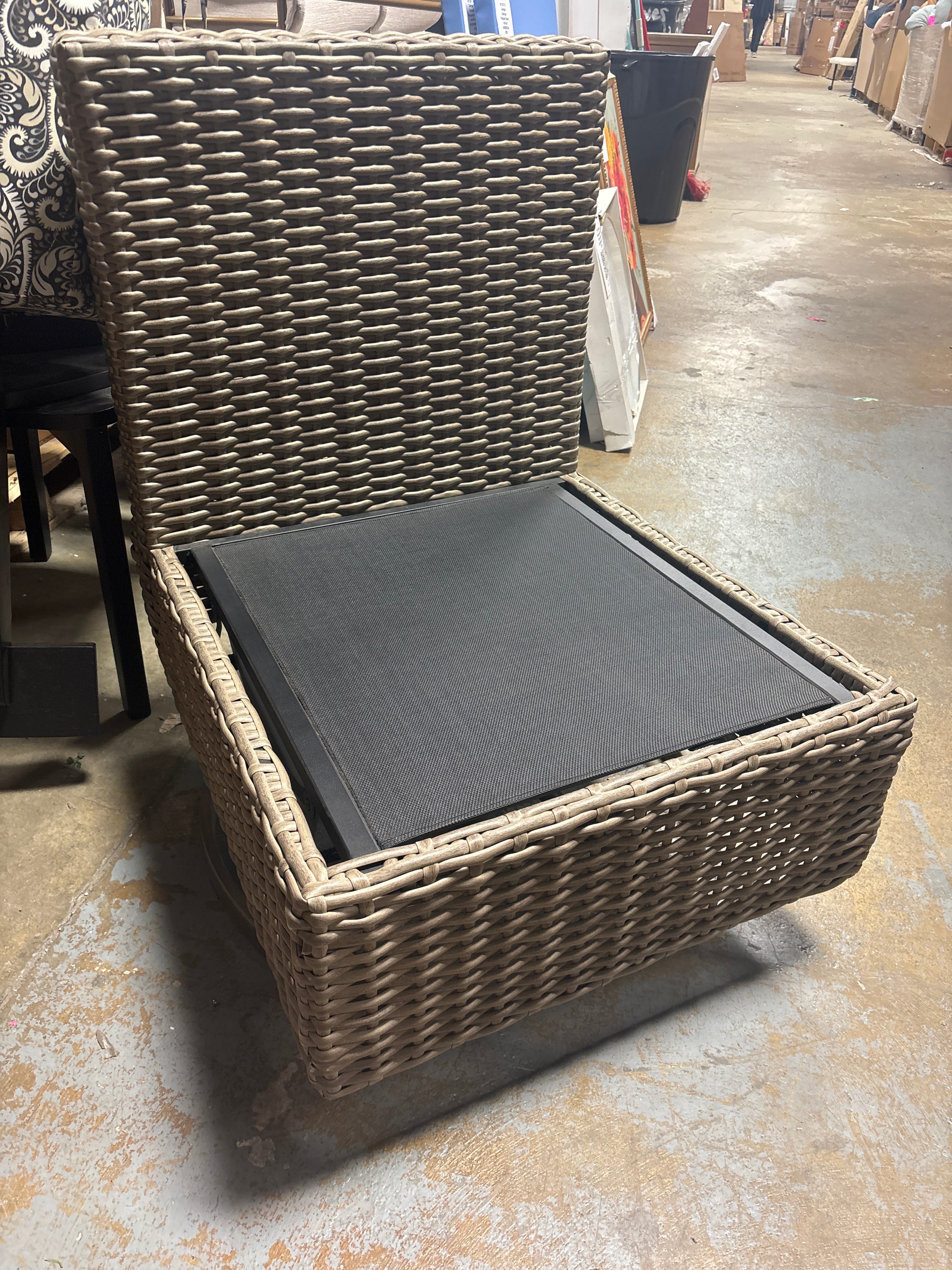 Wicker Frame 360° Swivel Glider Outdoor Chair SHOWROOM ITEM - Image 2