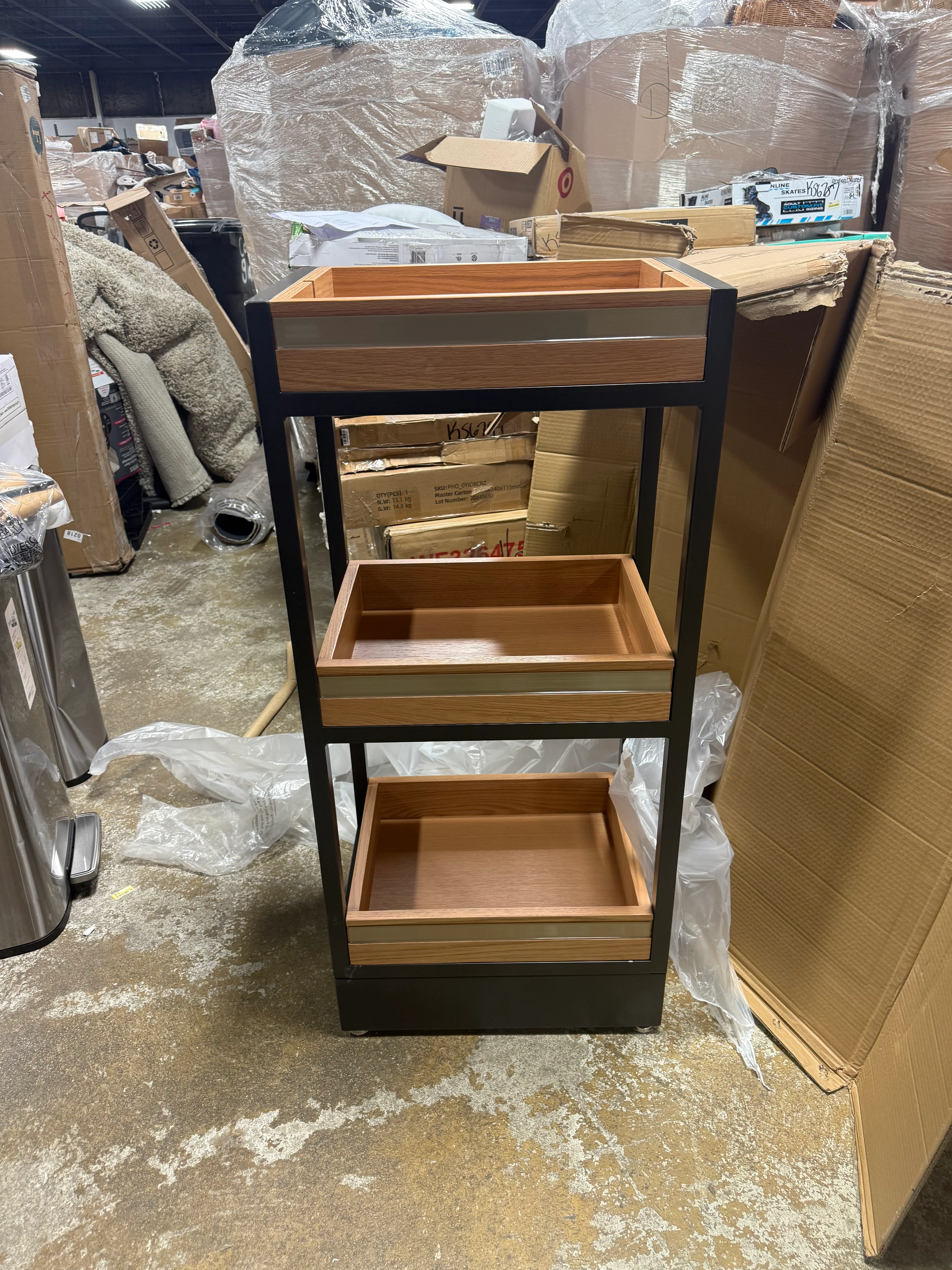 Wood and Metal Display Shelf, - Image 2