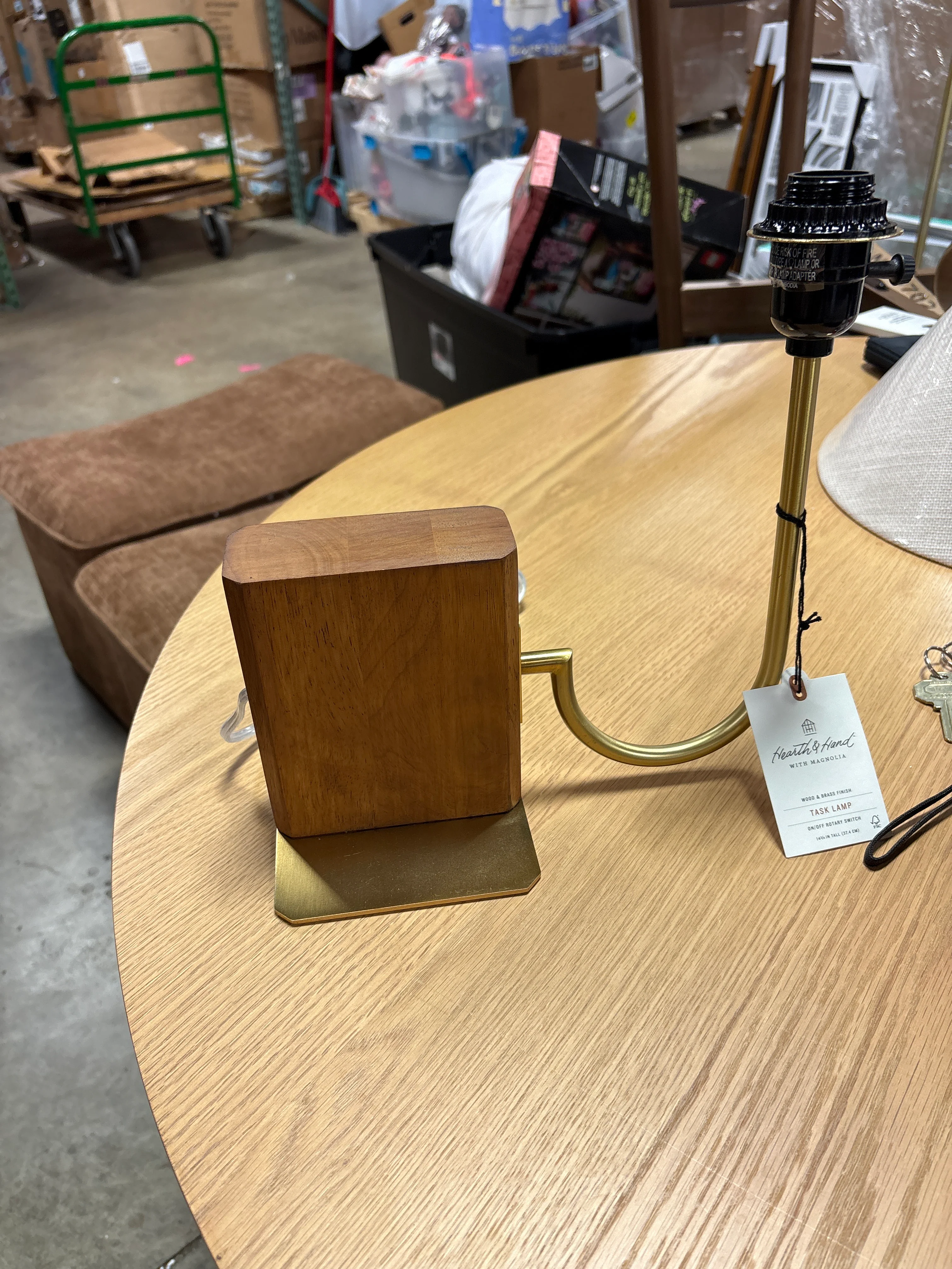 Wood Mid Tone Bookshelf Lamp - Hearth & Hand™ with Magnolia SHOWROOM ITEM - Image 2