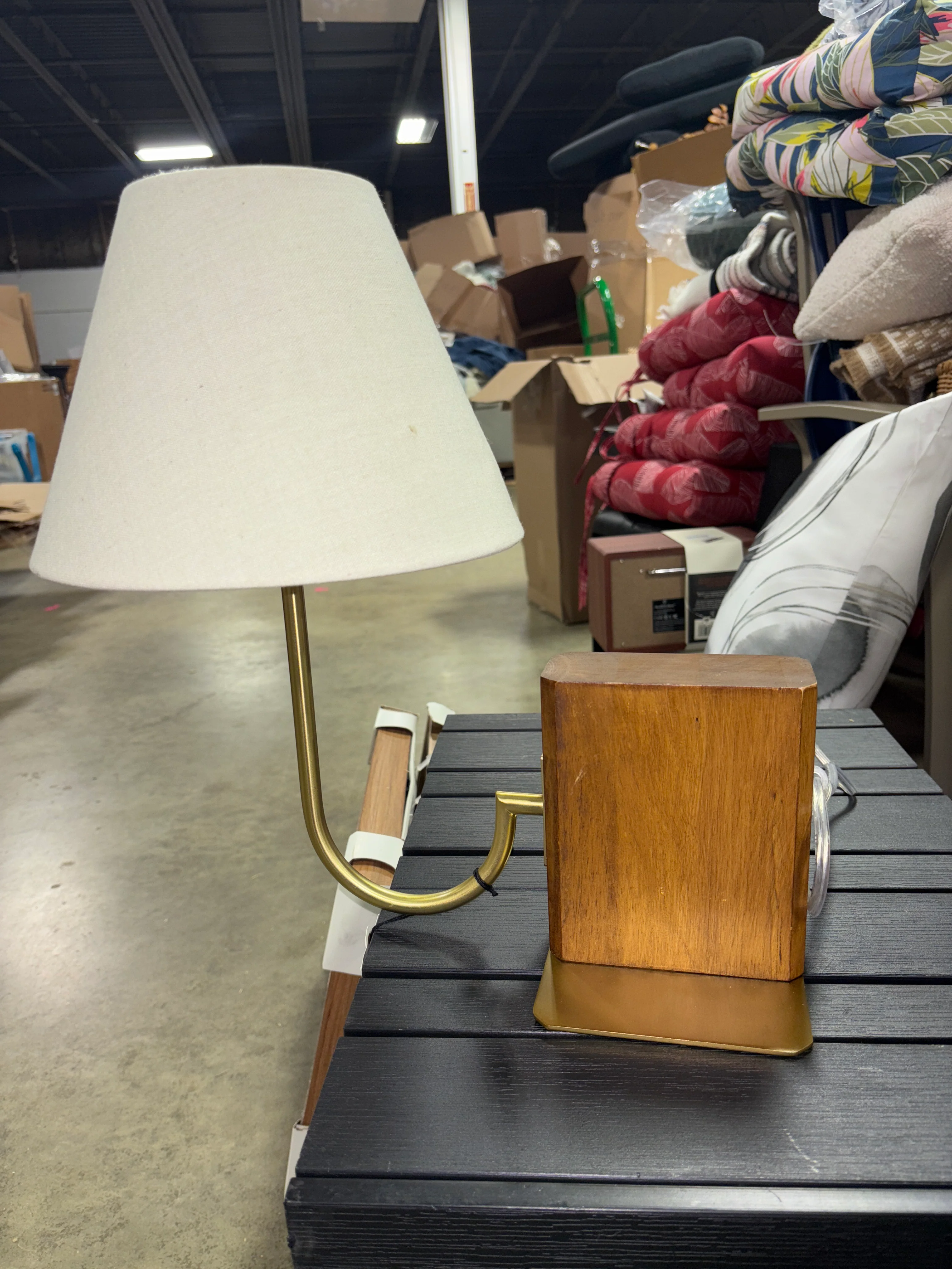Wood Mid Tone Bookshelf Lamp SHOWROOM ITEM - Image 2