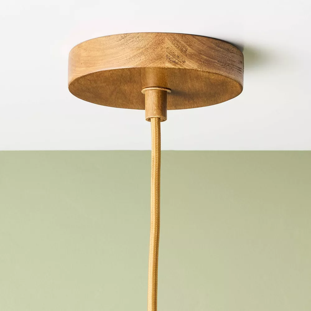 Wood Trumpeted Pendant Light, - Image 4