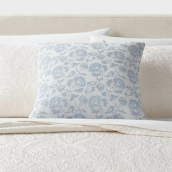 Woven Floral Decorative Pillow Euro - Image 4