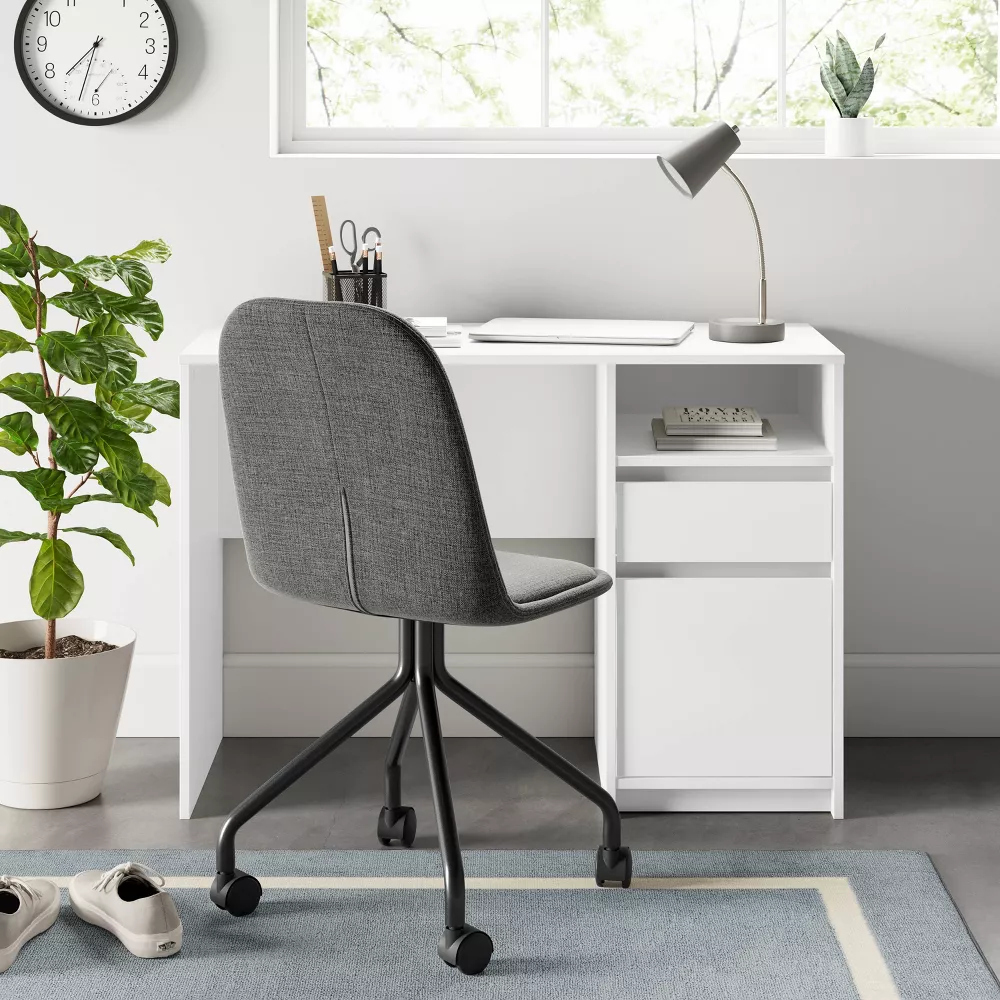 Writing Desk with Drawers White - Image 3