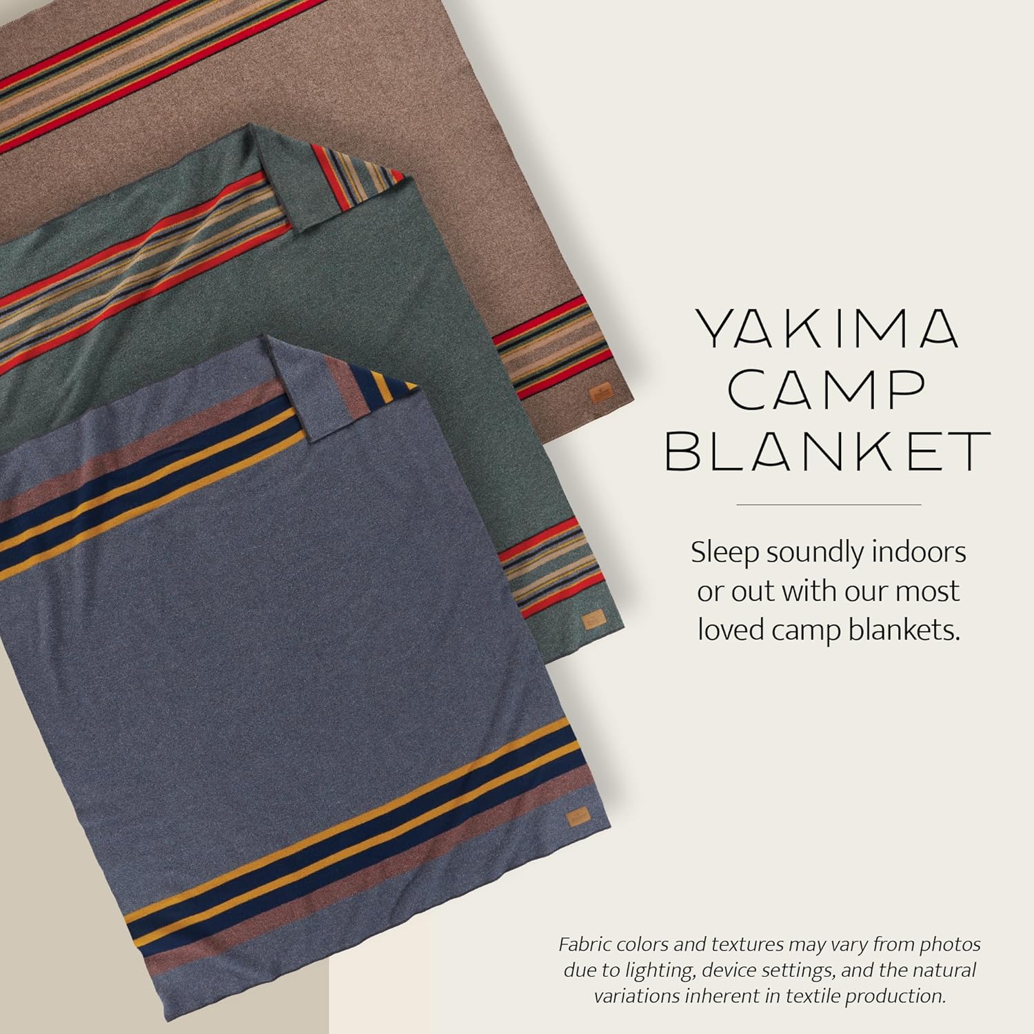 Yakima Camp Blanket Twin - Wool Cotton Throw - Lake - Image 5