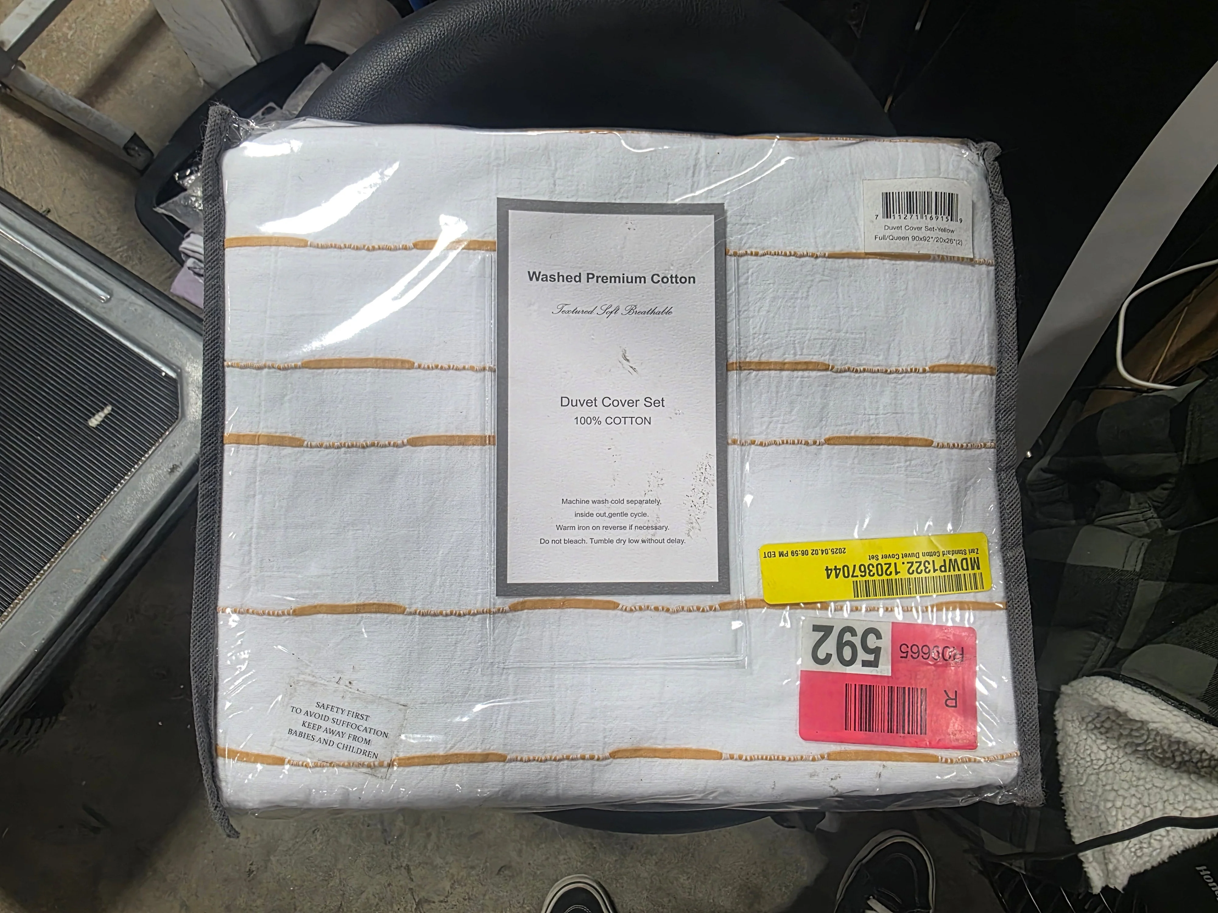 Zari Modern & Contemporary Percale Striped Duvet Cover Set Queen - Image 4